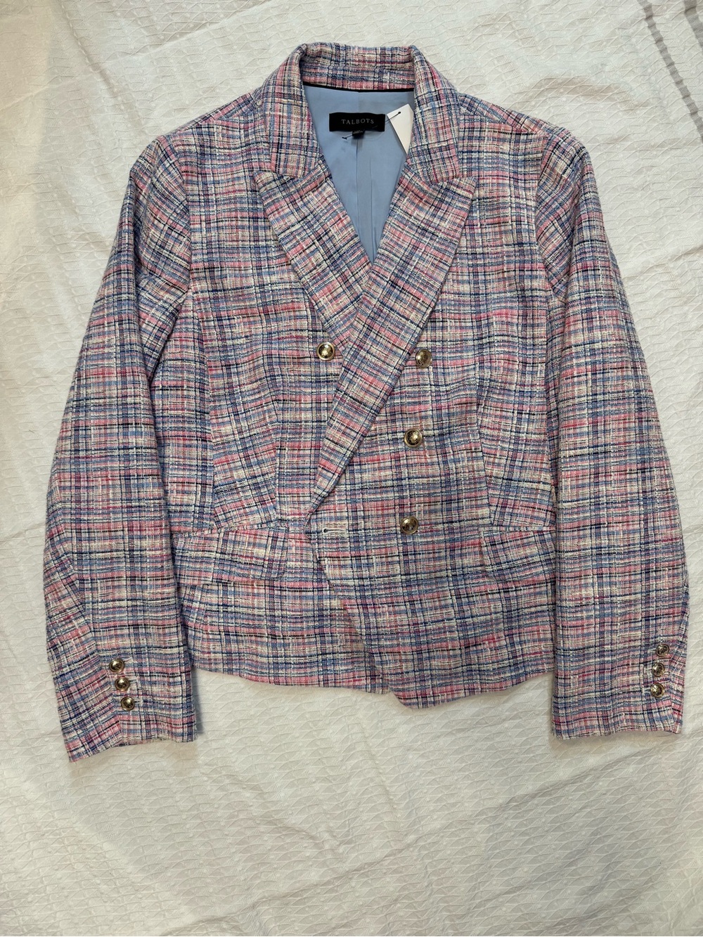 Talbots Pastel Tweed Blazer - Pink, Blue & Cream